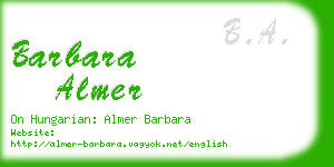 barbara almer business card